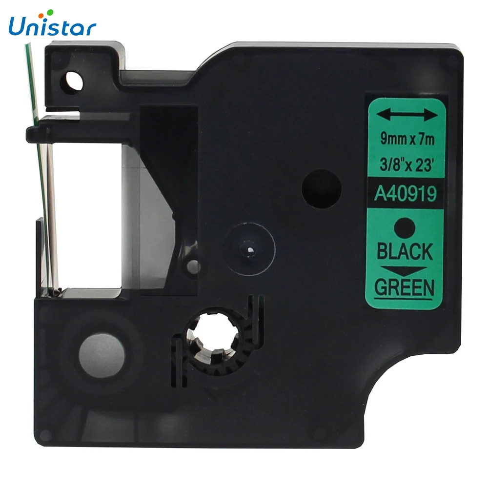 UNISTAR 5 шт. кассета для этикеток лента совместимая с фотоэтикеток D1 9 мм черный на