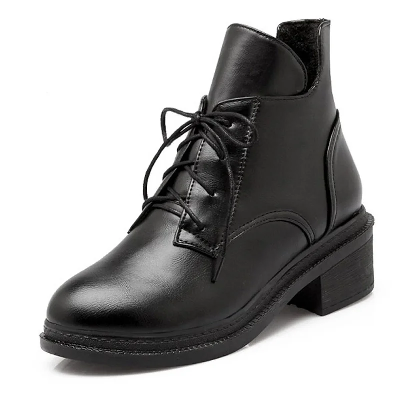 Новинка 2020 года Женская обувь Зимние ботинки Женские однотонные ботильоны Martin на