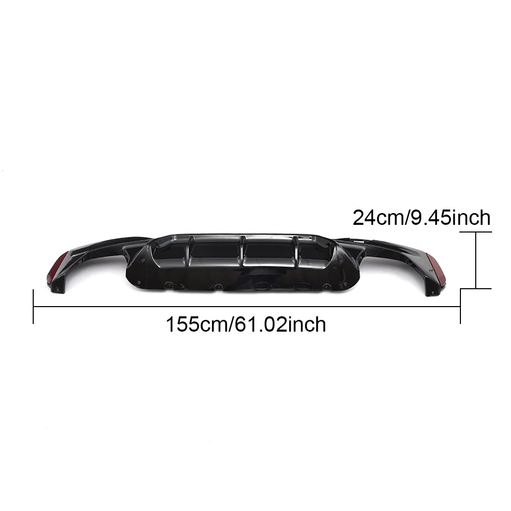 Car Rear Bumper Diffuser for BMW 5 Series G30 G38 M Sport 540i Sedan 4-Door 2018 2019 with 4 Exhaust Tips Diffuser Lip Spoiler images - 6