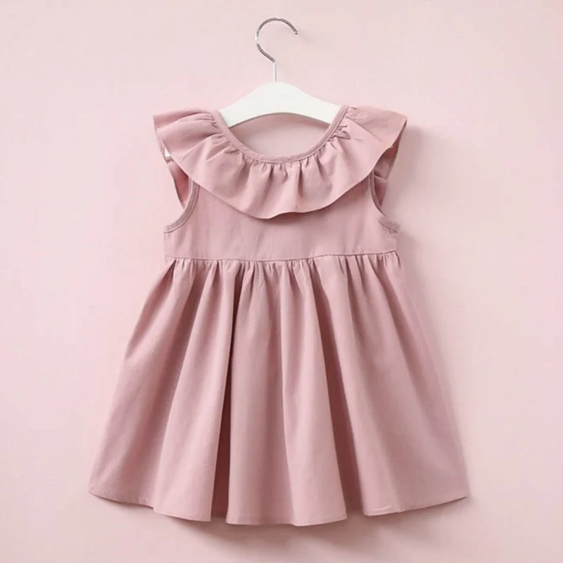 az1300 pink Keelorn/платья для девочек; летнее платье принцессы с рукавами-крылышками и квадратным воротником для девочек; детская одежда для От 2 до 6 лет - Цвет: az1300 pink