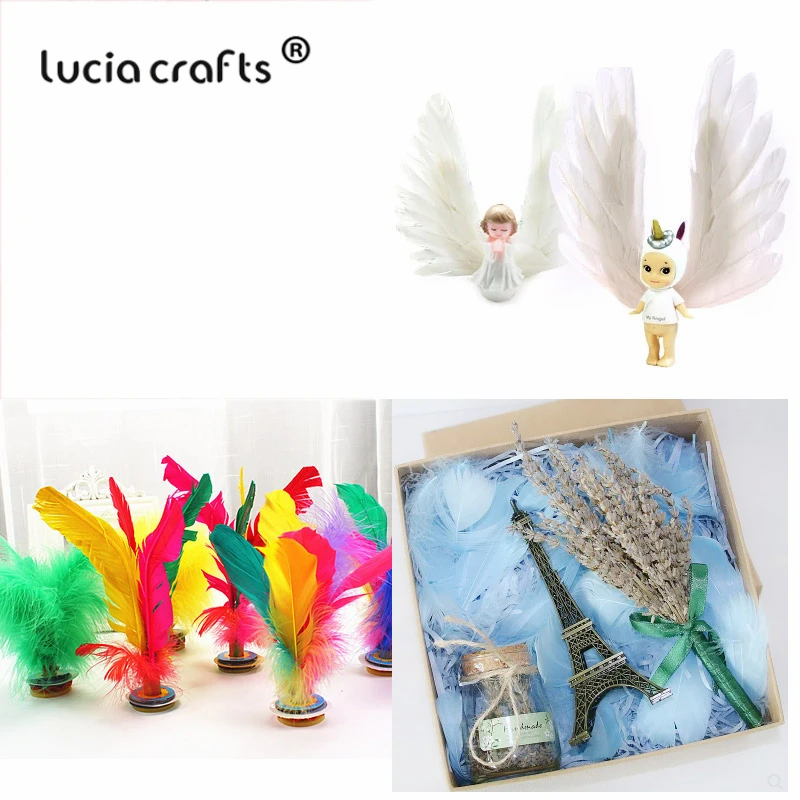 Lucia crafts 48 шт./лот 4-16 см серьги ювелирные аксессуары натуральный фазан перо значение пакет для искусства и ремесла H0511