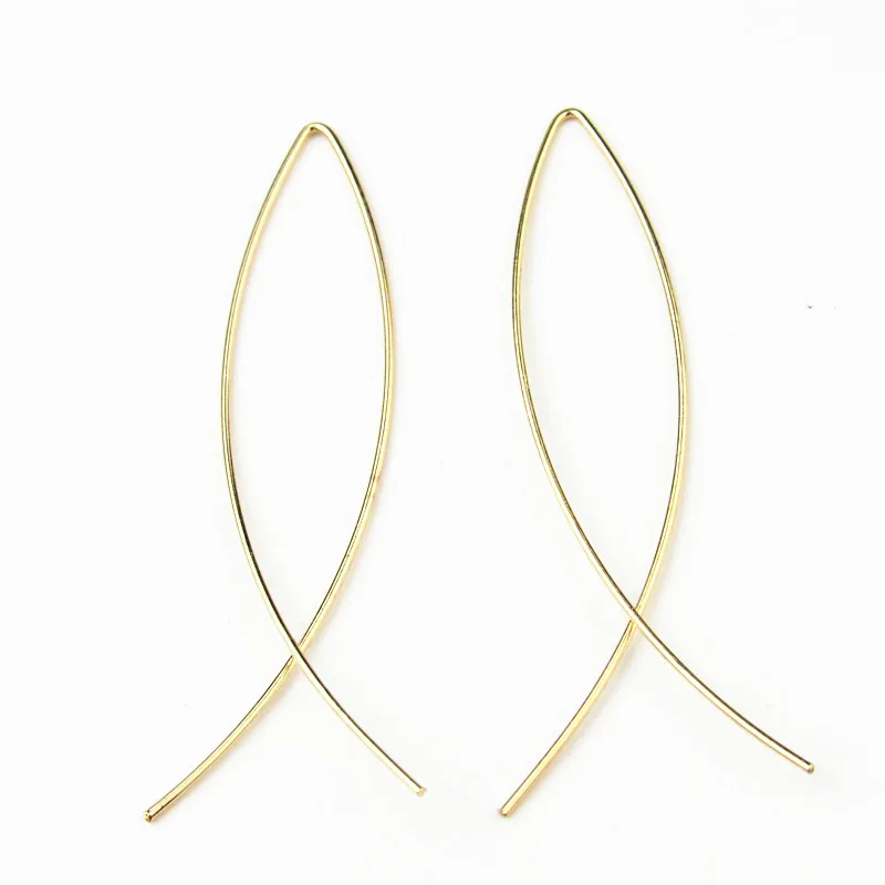 2018 Geometric New Fashion Fish Shaped Stud Earrings Simple Handmade Copper Wire Earring for Women | Украшения и аксессуары