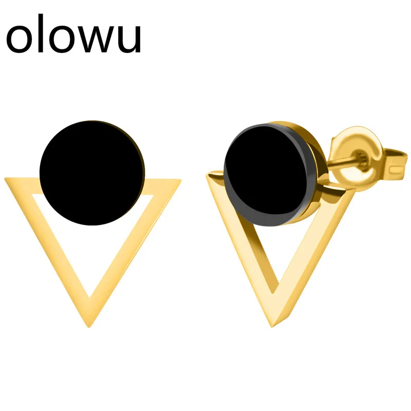 Olowu 2018 новые роскошные серьги из нержавеющей стали ювелирные изделия для женщин