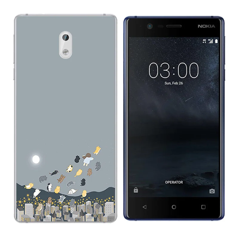 Soft TPU For Nokia 3 Cover Nokia3 Silicone Back Disk Printing Phone Cases 5.0 inch |