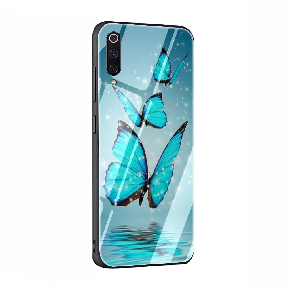 G3 Чехол из закаленного стекла с бабочкой на белых розах для Xiaomi 8 Lite A1 A2 9 Redmi Note 5 6 7 Pro 6A 4X F1 - Цвет: G3