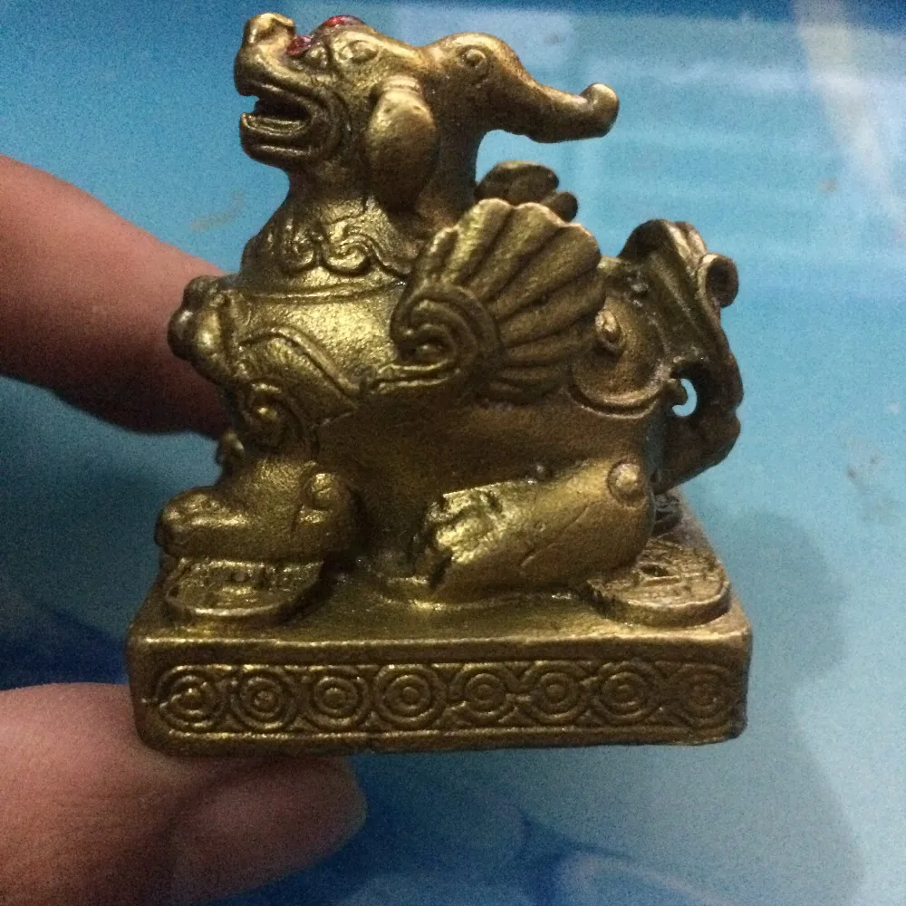 Китайский Фэншуй Бронзовый латунный PiXiu treasure счастливое богатство предметы