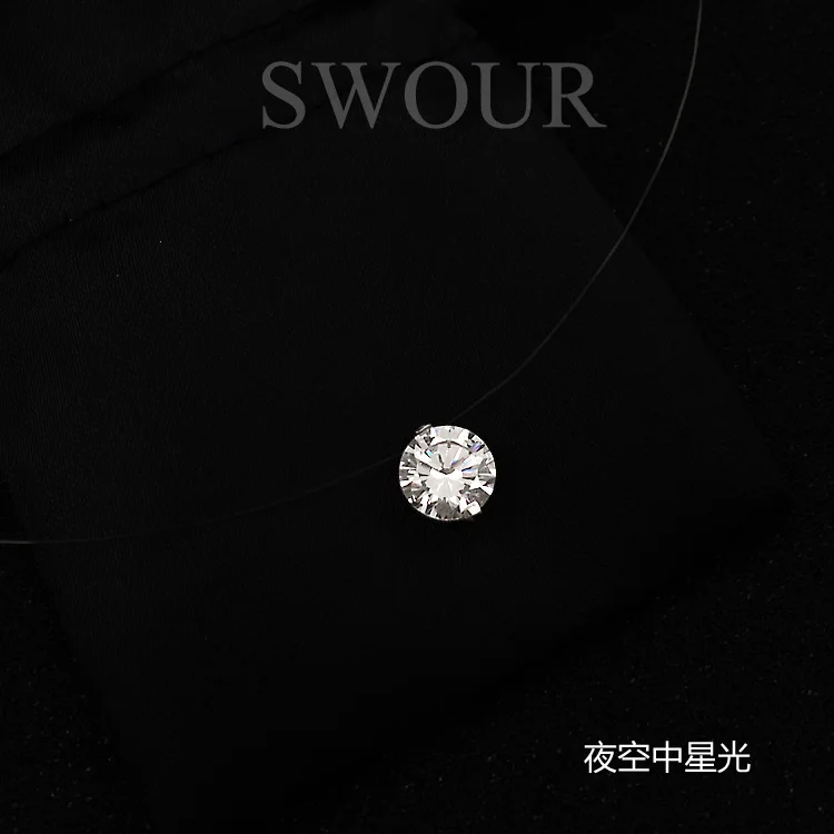 SWOUR, новинка, ювелирное изделие, 925 пробы, серебро, кубический циркон, CZ, невидимая леска, свадебный подарок, подвеска, колье, ожерелье SN00022
