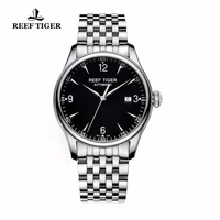 reef tigerrt classic business watches mens automatic watch with date stainless steel watches free shipping rga823