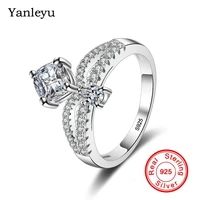 yanleyu princess crown ring 100 real 925 sterling silver aaa cubic zrconia wedding engagement jewelry rings for women pr226