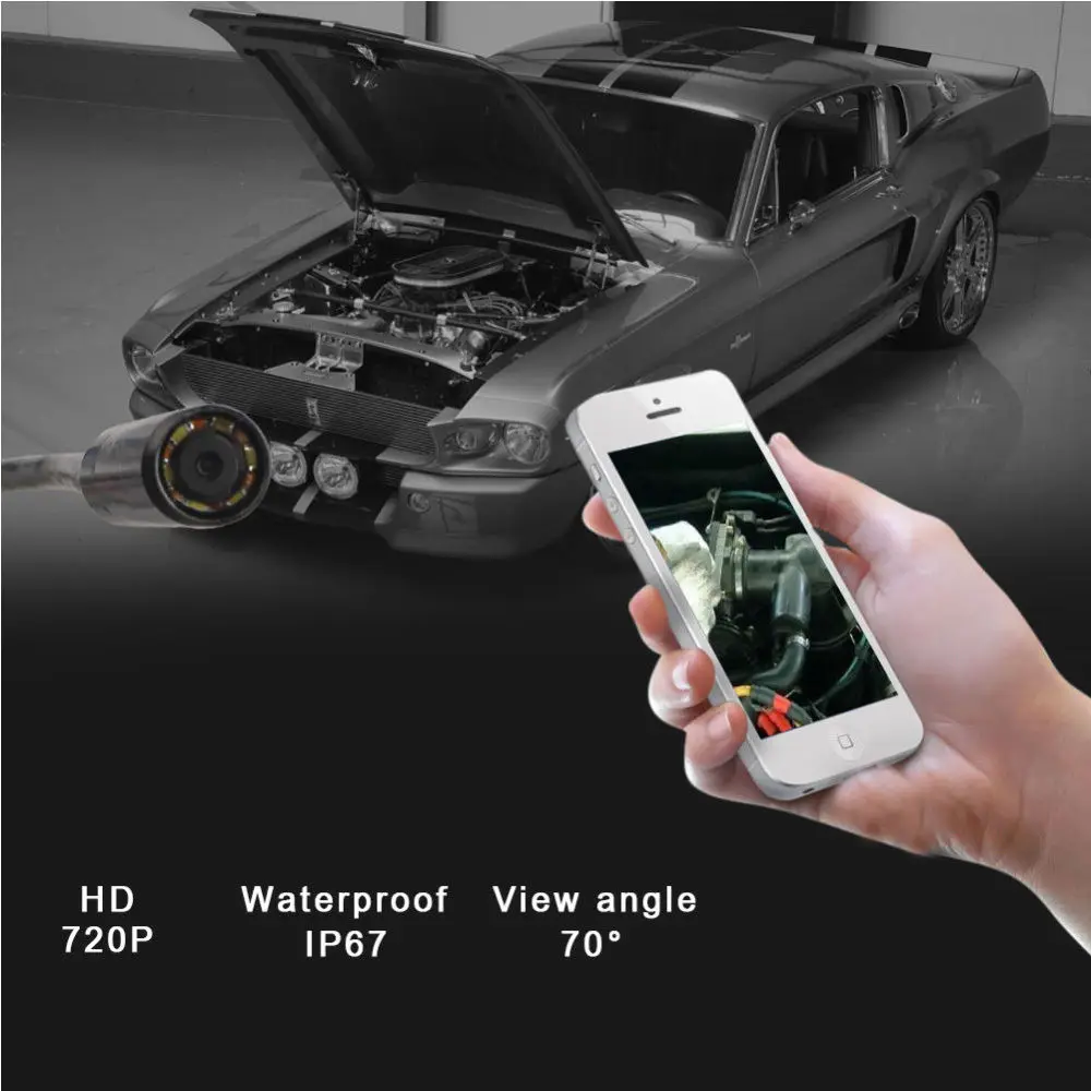 HD720P Mini 8mm Lens Wifi Endoscope Camera with 3.5/5m Cable Inspection Borescope For Android IOS iPhone 11Pro | Электроника