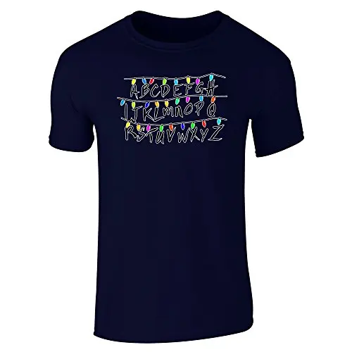 2018fashion hot sell Christmas Lights Alphabet From Stranger Things Short Sleeve T-Shirt 100% cotton casual tops tee cubs jersey | Мужская