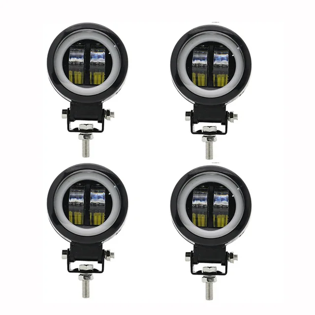 4pcs round light 3 дюйма светодиодный рабочий светильник квадратный Портативный Точечный светильник s внедорожный грузовик Вождение машины лодки мотоцикла ATV 12V 24V Угол Глаза пятно луча - Цвет: 4pcs round light