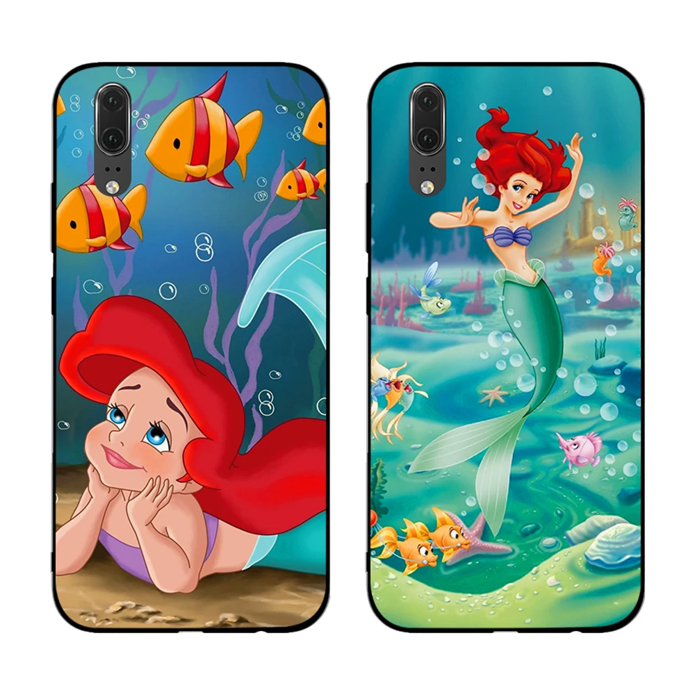 Мягкий чехол с рисунком Русалочки для Huawei Y6 Y7 Y9 Prime 2017 2018 2019 Nova 2i 3 4 3i Lite Mate 10 20 Pro