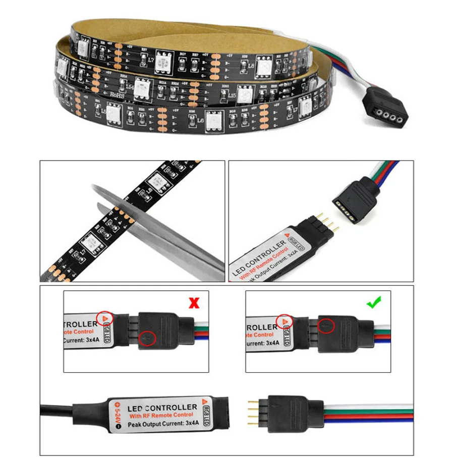 5 В USB Светодиодная лента 5050 RGB сменный светодиодный ТВ фоновый светильник ing 50 см 1 м 2 м 3M 4M 5 м DIY гибкий светодиодный светильник с Bluetooth пультом дистанционного управления
