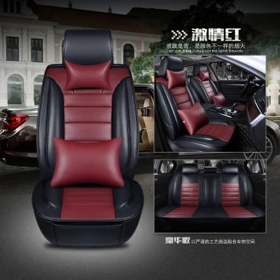 red luxury Кожаный чехол на переднее и заднее сидение, полный комплект чехлов на автомобильное сиденье для TOYOTA Corolla RAV4 Highlander Prius Camry - Название цвета: red luxury