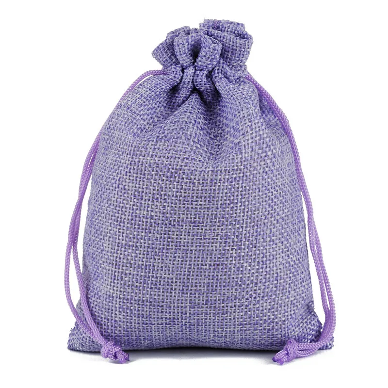 light purple 1 шт. многоразмерные льняные джутовые подарочные мешочки на шнурке, мешочки для свадьбы, дня рождения, вечеринки, подарочные мешочки на шнурке, принадлежности для детского душа - Цвет: light purple
