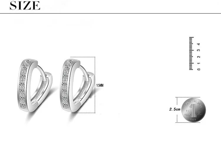 Женские серьги гвоздики из серебра 2018 пробы с фианитом|silver stud earrings|sterling silver