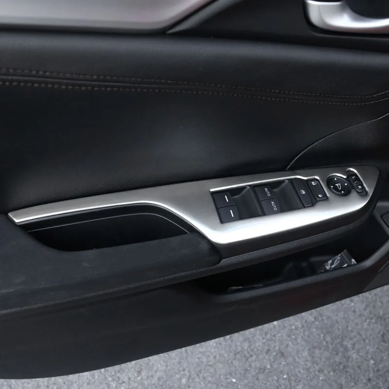 4 шт. панель управления дверью и окном из нержавеющей стали для Honda Civic 10 2016