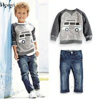 fashion baby boy 2 pieces clothes sets children sweatshirt jeans suit boys outfits kids clothing casual infant sweater trousers