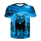 Новая летняя футболка для мальчиков с принтом животных, крутая футболка с коротким рукавом и 3D-принтом волка