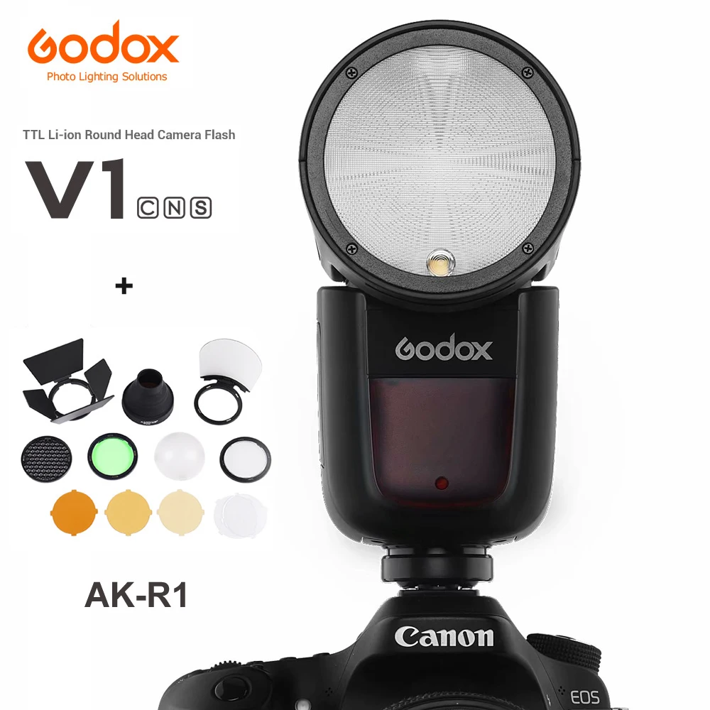Вспышка Godox V1 V1C V1N V1S V1F V1O TTL 1/8000s HSS литиевая батарея Speedlite фонарик вспышка для
