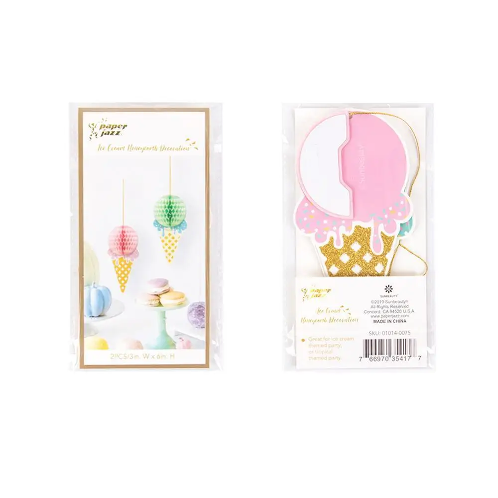 Мороженое вечерние Гавайская тропическая подвесные украшения сотовой шар