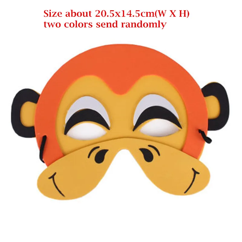 monkey Мультфильм животных Маска из ЭВА дети мальчик девочка этап Perofrmance вечерние животные маски в виде шляп платье на день рождения декор Хэллоуин - Цвет: monkey
