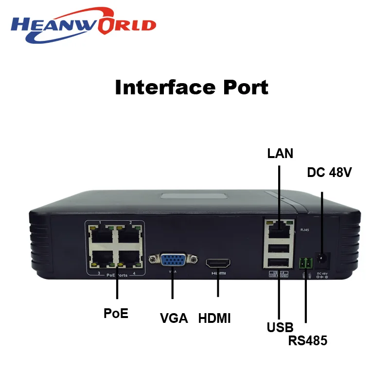 Heanworld 4CH POE NVR HD 1080P сетевой видеорегистратор 2.0MP CCTV система видеонаблюдения видео