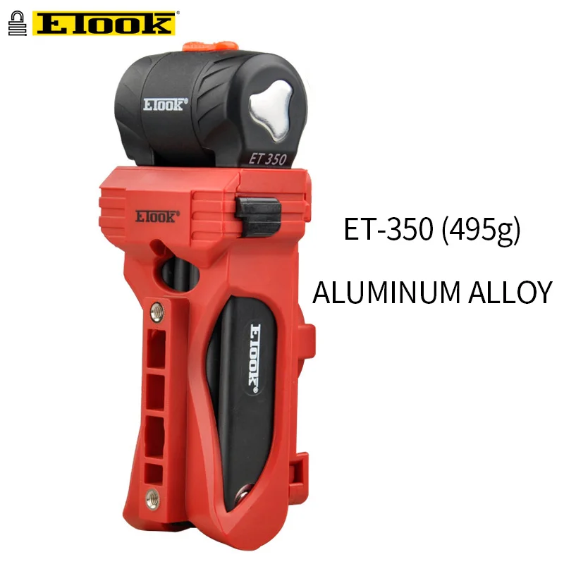 ET350-Red Etook складной замок для горного велосипеда замок для электровелосипеда Аксессуары для велосипеда патентный замок кронштейн дизайн клетка для бутылки может быть установлена - Цвет: ET350-Red