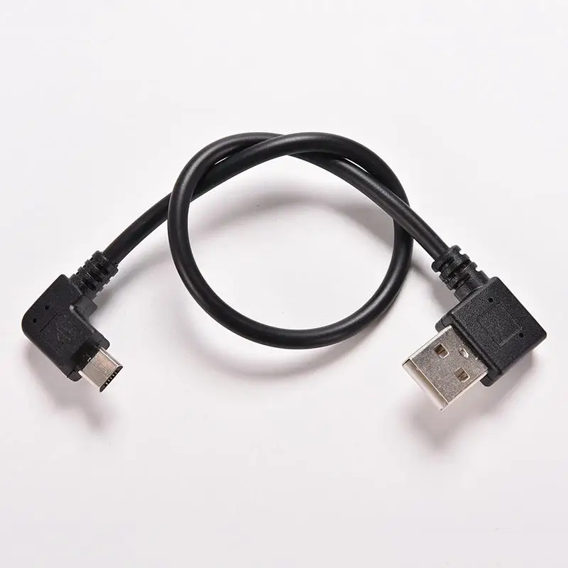 2 шт. Кабели USB 0 для передачи данных с левым и правым углом A папа 90 градусов на Micro M