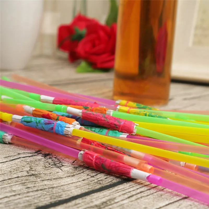 30PCS Umbrella Cocktail Drinking Disposable Straws Birthday Wedding Favors Restaurant Catering Pub Bar Club Kids Party Supplies | Дом и сад