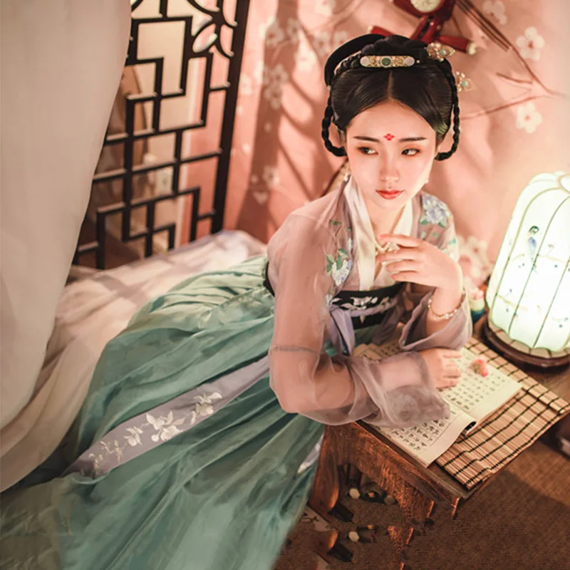 Элегантный Hanfu для женщин Костюм для китайского традиционного танца Костюм народное платье Восточный фестиваль наряд сценическая одежда DC1833