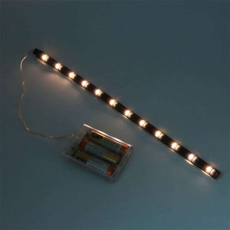 

SZYOUMY Hot Sale 30CM 12 LED 3528 SMD Waterproof Flexible Strip White Tape Light Car Auto Decor Lamp 3 x AA Battery Operated