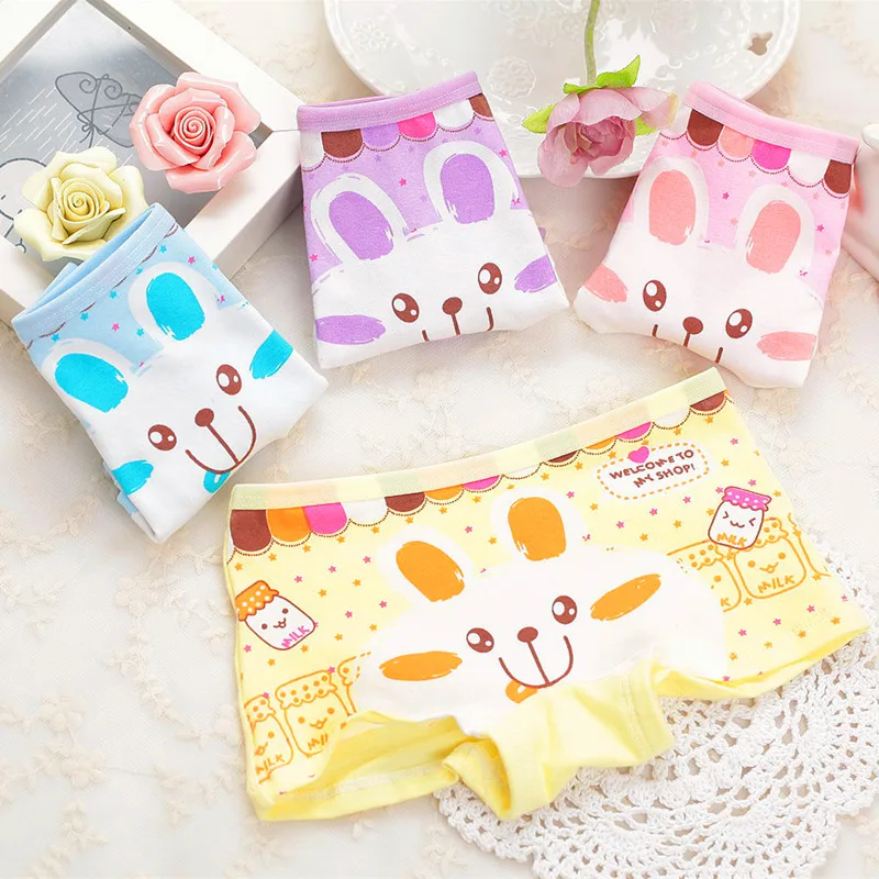 4 шт./Лот Детские хлопковые трусы с принтом|girls underwear panties|kids girl underweargirls |