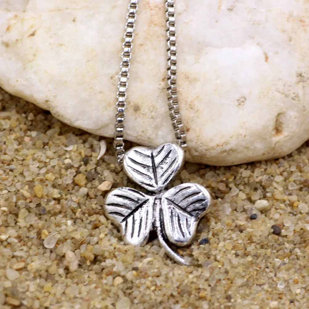 Ожерелье с подвеской в виде клевера из сплава|necklace leaf|clover pendantclover necklace |