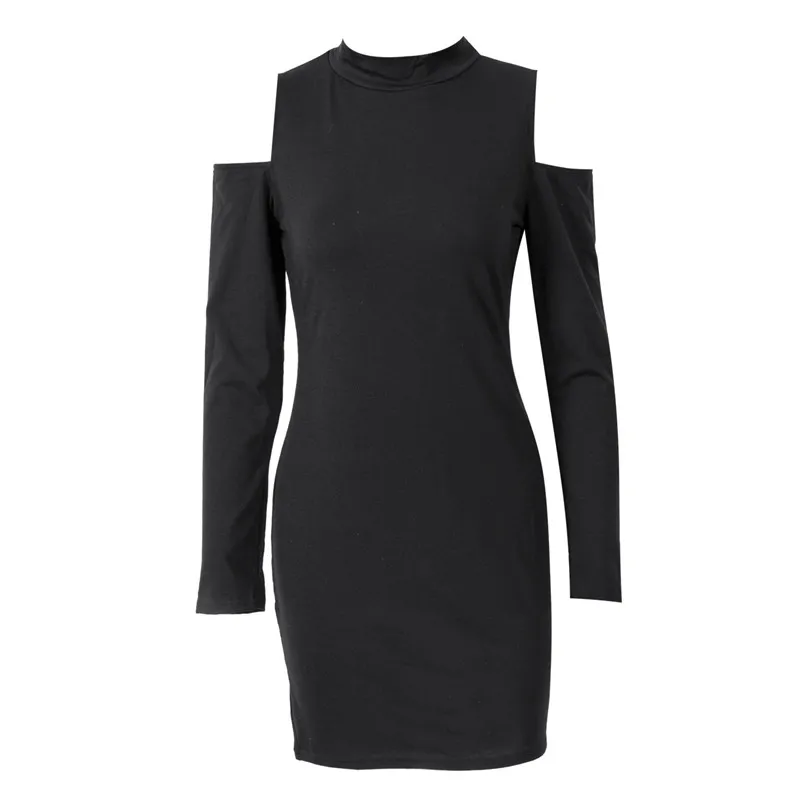 2018 Fashion Women's Solid Dresses Sexy Hollow Out Long Sleeve Turtle Neck Bodycon Strechy Party Vestidos Autumn Clothings | Женская