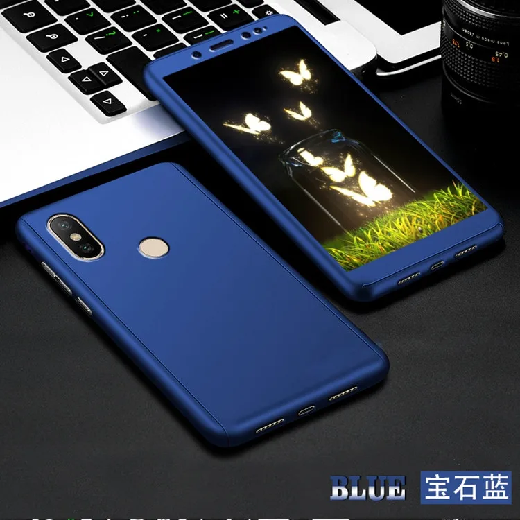 Xiaomi Redmi Note 6 Pro 360 Degree Full Protection Hard Plastic Case With Tempered Glass Global Version |
