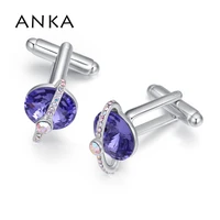 anka brand new saturn cufflinks luxury mens buttons gift for men cuff links to the shirt crystals from austria 130757