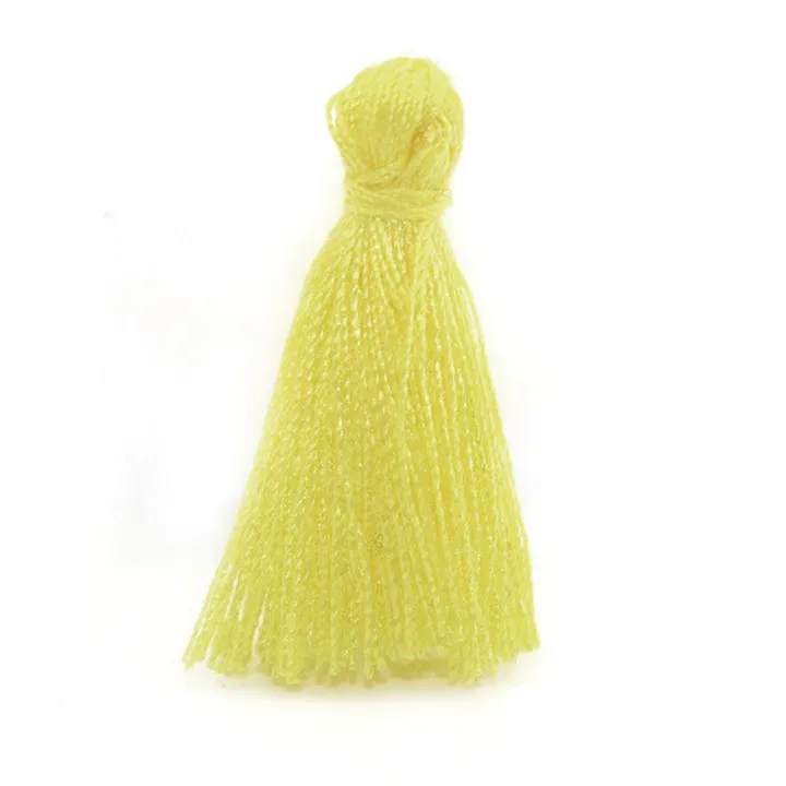 Yellow tassls 100 шт мини-кисточка бахрома кулон материалы для поделок DIY маленькие кисточки отделка одежды шторы декоративные серьги ювелирные изделия компоненты - Цвет: Yellow tassls