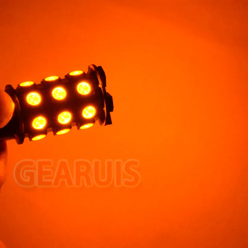 100 шт./лот S25 1157 BAY15D P21/5 Вт 27 SMD 5050 LED 27SMD задний фонарь лампа Кукуруза теплый белый
