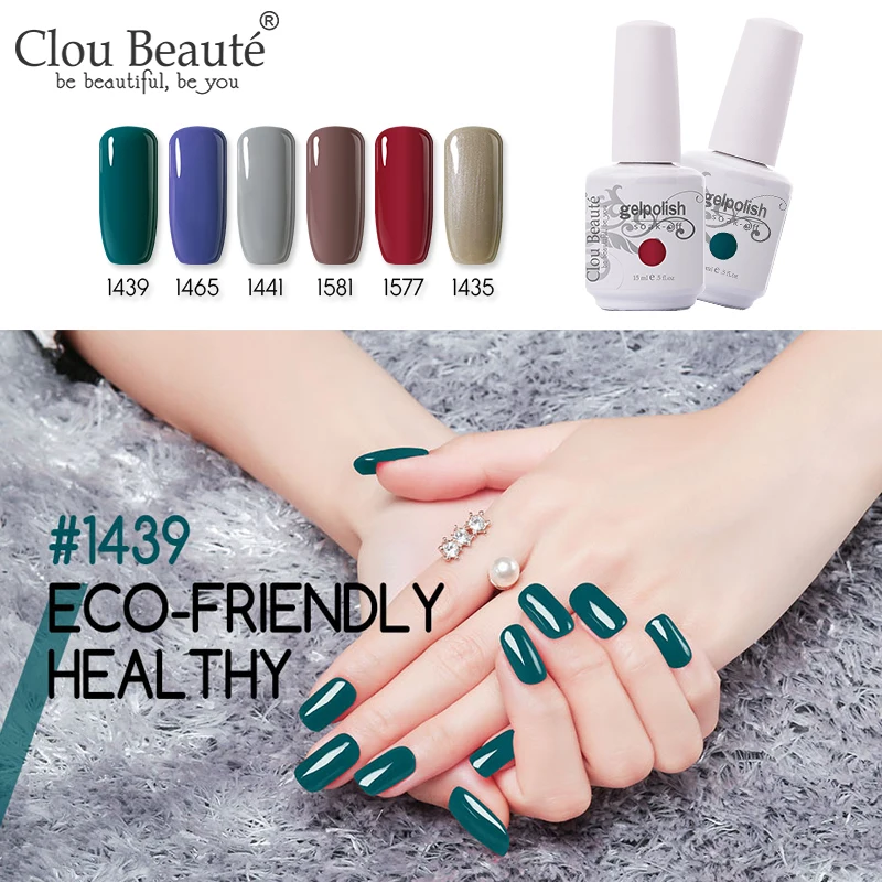 

Clou Beaute 244 Colors Nail Art Manicure Gel Polish esmaltes permanentes de uv led Nail Polish Gel Varnish Soak Off Gel Lacquer