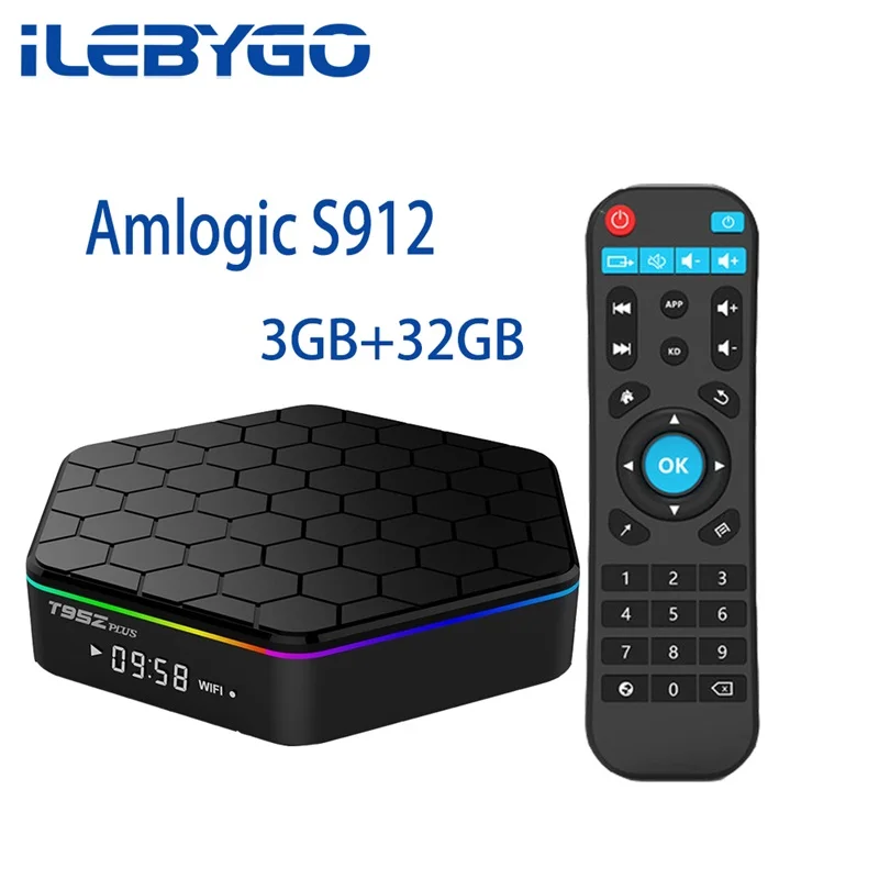 T95Z Plus Smart Android TV BOX 3 Гб/32 ГБ Восьмиядерный процессор Amlogic S912 телеприставка 2 4G/5 ГГц