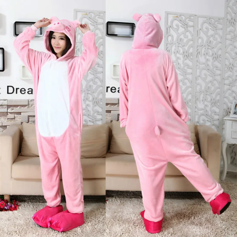 2018 осень и зима милые розовые свиньи фланелевые осенние зимние Мультяшные