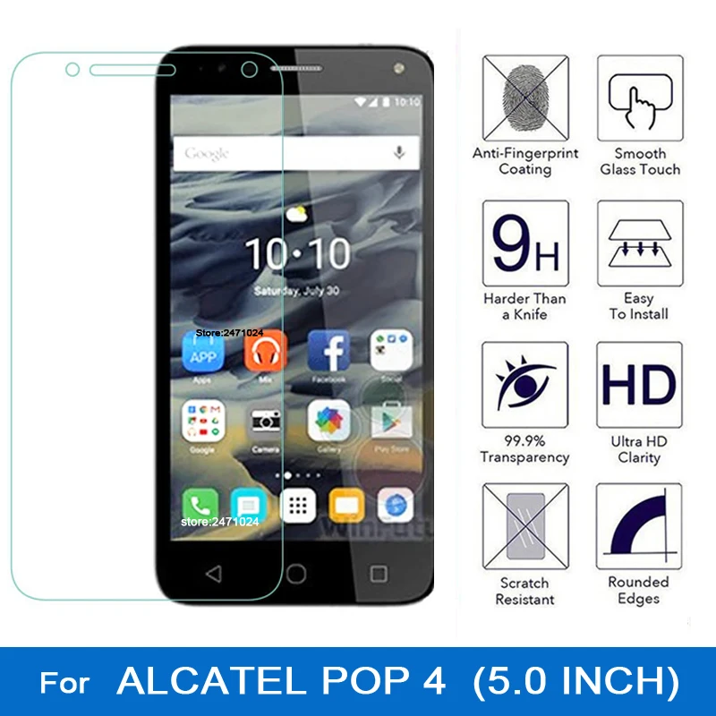 2 шт. Экран закаленное Стекло для Alcatel One Touch pop4 5 0 Pop 4 дюймов 5051D 5051J 5051 м 5051X защитный