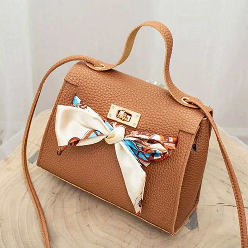 

Women Vintage PU Leather Handbag Shoulder Lady Crossbody Bag Tote Messenger Satchel Purse with Scarf Decor THINKTHENDO 2019