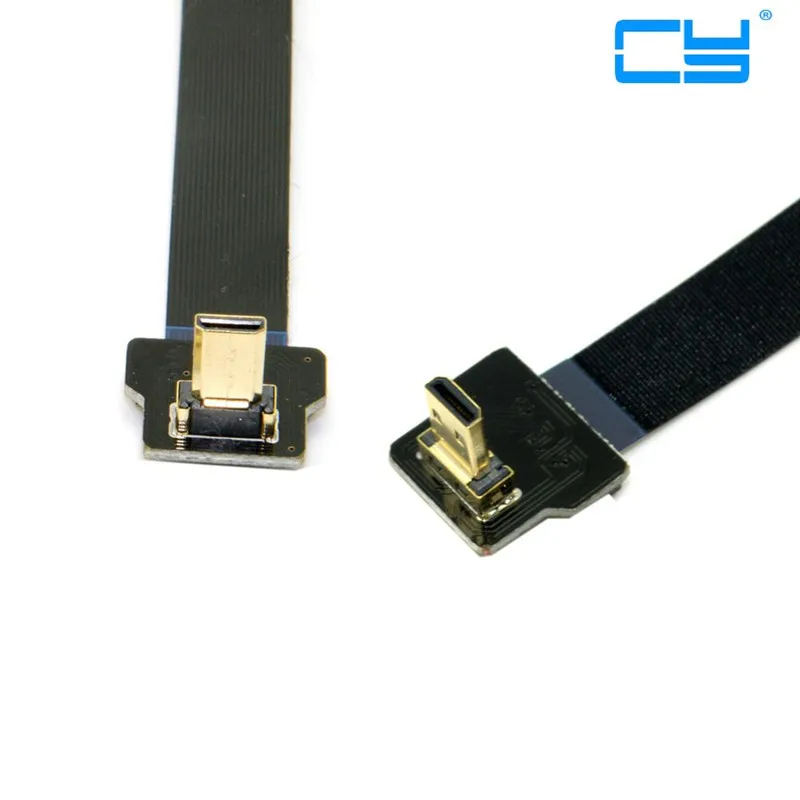 FPV 20 см для Baixo Em Angulo de 90 градусов Micro HDMI-совместимый Macho Top кабель Плоский FPC Multicopt |