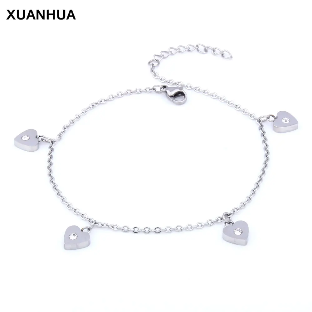 XUANHUA оптовая продажа браслеты из нержавеющей стали цепь с плетением сердце