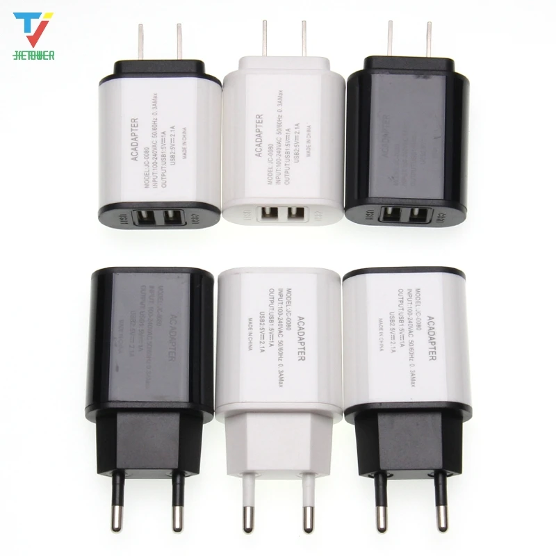 

100 шт./лот 2 USB порта 2USB зарядное устройство 5В 2А портативный настенный адаптер для мобильного телефона Micro Data Зарядка для Huawei EU/US зарядное уст...