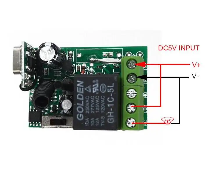 DC5V 1 ch рабочее напряжение дистанционный переключатель 5V 10A реле Мини беспроводной