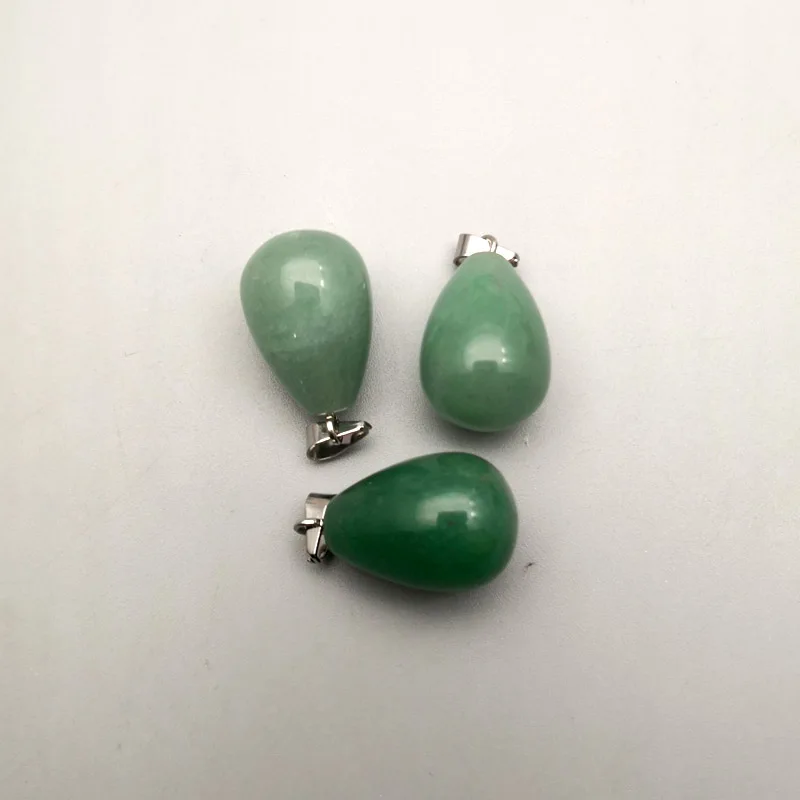 

wholesale fashion Aventurine natural stone water Drop Necklaces & pendant for men point accessories 50pcs/lot free shipping
